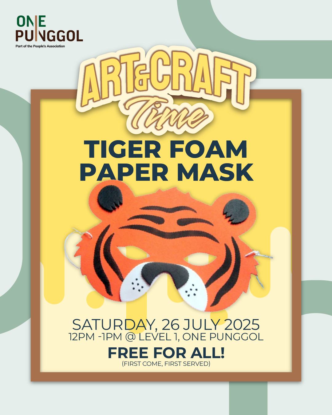One Punggol Art & Craft Event: Make Your Own Tiger Mask – 26 July 2025
