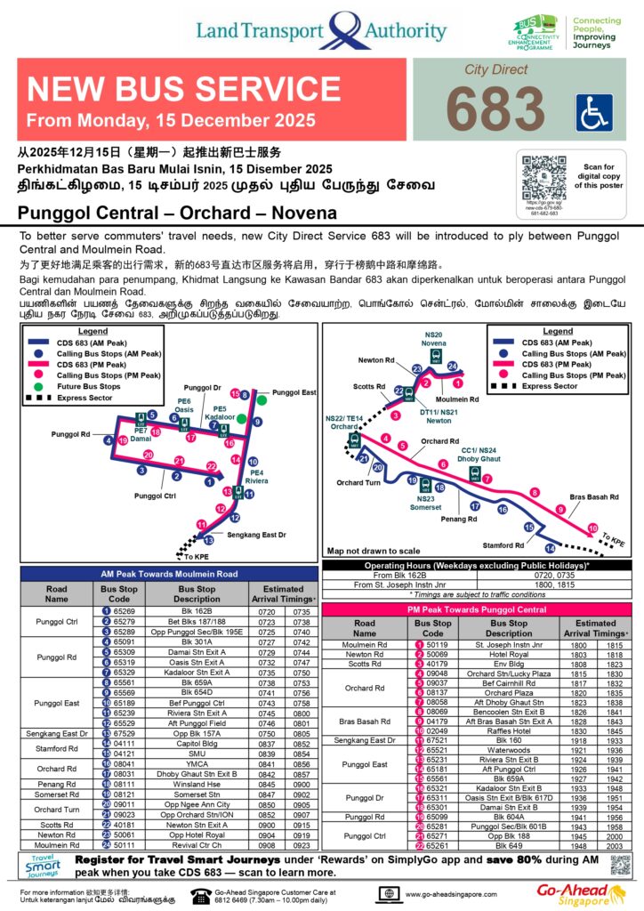 Bus 683 Punggol to Orchard