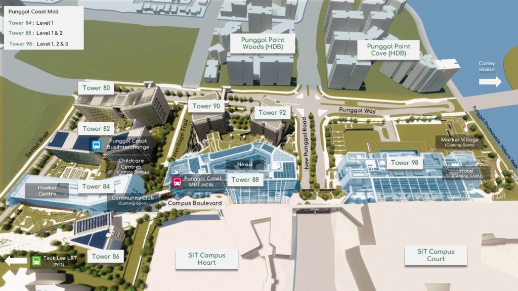Punggol Coast Mall Map to Cornet Island