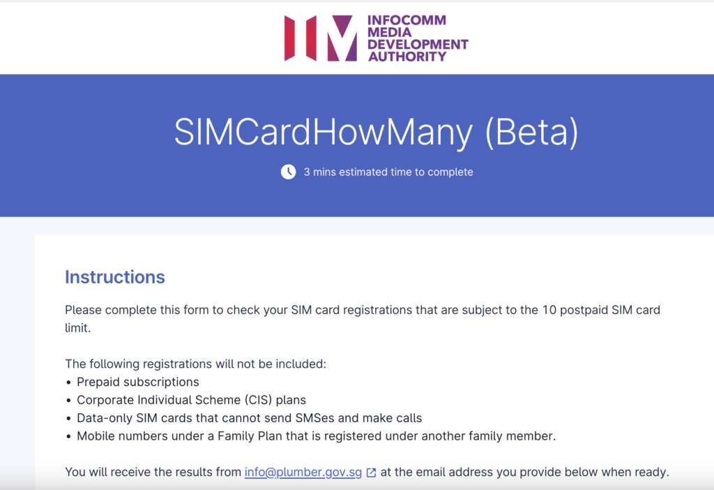 check your registered postpaid SIM cards in singapore